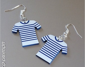 Sailor earrings (white/blue)