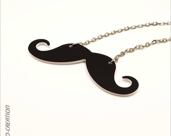 "English" mustache necklace