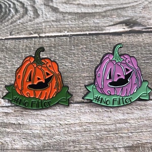 Halloween | #NoFilter Ugly Pumpkin | Halloween, Pumpkin | Gift | Lapel Pin, Badge |  Gift