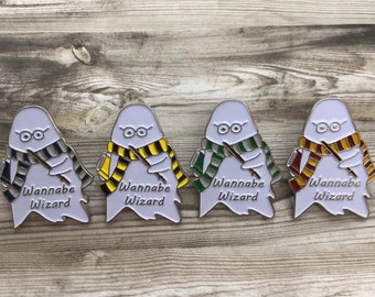 Wannabe Wizard Ghost with Scarf Enamel Pin | Four Variations || Gift | Lapel Pin, Badge |  Gift