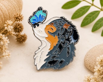 Australian Shepherd Enamel Pin | Aussie Dog Pin | Butterfly & Dog Lover Gift