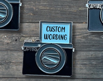 Custom Vlogging Camera Enamel Pin: Photographer Gift, Engraved