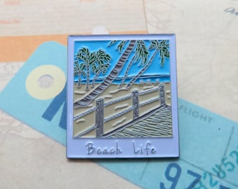 Beach Life Photograph Enamel Pin | USA Inspired | American Road Trip | Buffalo | Stocking Filler Gift | Lapel Pin, Badge |Picture Frame