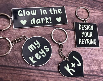 Custom Pronouns Glow in the dark Personalised Enamel Keyring | Keychain | Bespoke  Gift