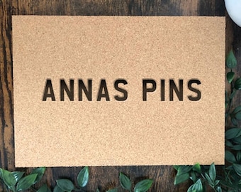 Customised "Name" Pin Board | Enamel Pin Display | Cork Board