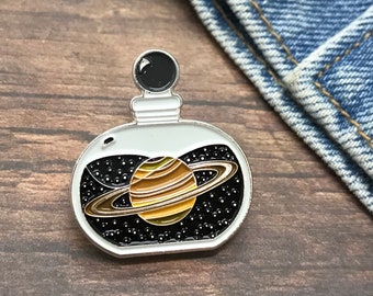 Saturn Planet in Potion Enaml Pin  Gift