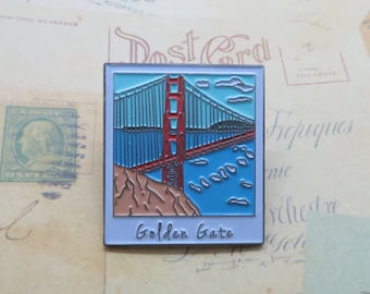 Golden Gate Bridge | San Francisco Photograph Enamel Pin | USA Inspired ||  Gift | Lapel Pin, Badge |Picture Frame