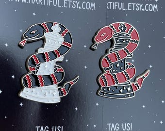 Snake & Chess Piece, King Enamel Pin | Checkmate