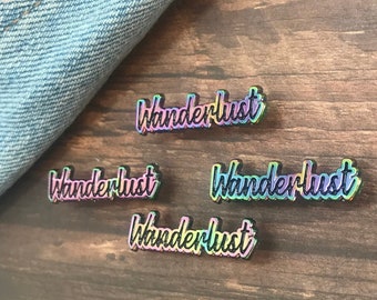 Wanderlust Regenbogen Metall Emaille Pin | Multi-Chrom Geschenk