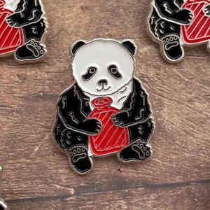 Cute Cosy Panda Bear Enamel Pin | Badge | Gift |