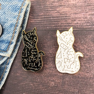 Celestial Star Constellation Cat Enamel Pin | Lapel Pin, Badge  Gift