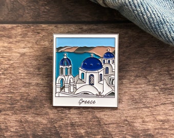 Greece Photograph Enamel Pin | Badge | Stocking Filler | Travel Lover |