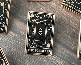 The Scroller, Tarot Card Enamel Pin | Lapel Pin, Badge | Hard Enamel | Phone Lover