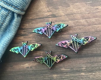 Rainbow Metal Bat Enamel Pin  Gift