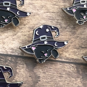 猫魔女/魔法使いの帽子のエナメルピン ラペルピン、バッジ