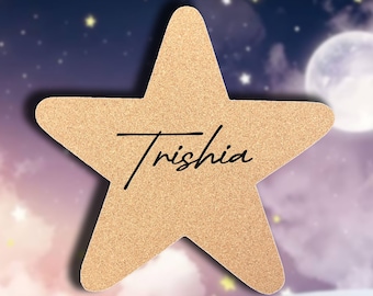 Customised Name Star Pin Board | Enamel Pin Display | Cork Board