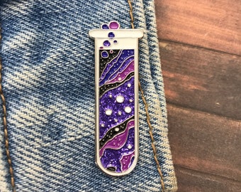 Galaxy Space Test tube Enamel Pin | Lapel Pin, Badge |  Gift