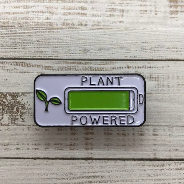 Plant Powered Enamel Pin | Vegan Vegetarian | Plant Based Gift|  Gift | Lapel Pin, Badge |  Gift