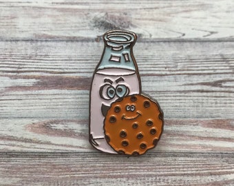 Cute Milk And Cookies Pin - Enamel Pin, Lapel Pin, Brooch, Badge | Gift | Lapel Pin, Badge |  Gift