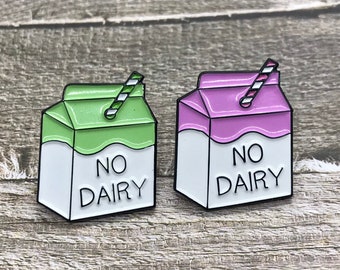 No Dairy Milk Carton Enamel Pin| Stocking Filler Gift | Lapel Pin, Badge |  Gift