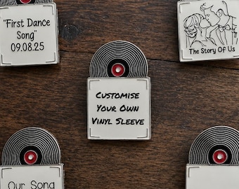 Custom Vinyl Record Enamel Pin – Personalised Song Lyric Pin, First Dance Gift, Anniversary Couple Keepsake, Music Lover Pin