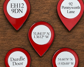 Pin's émaillé personnalisé avec carte et localisation | Emplacement gravé sur mesure |