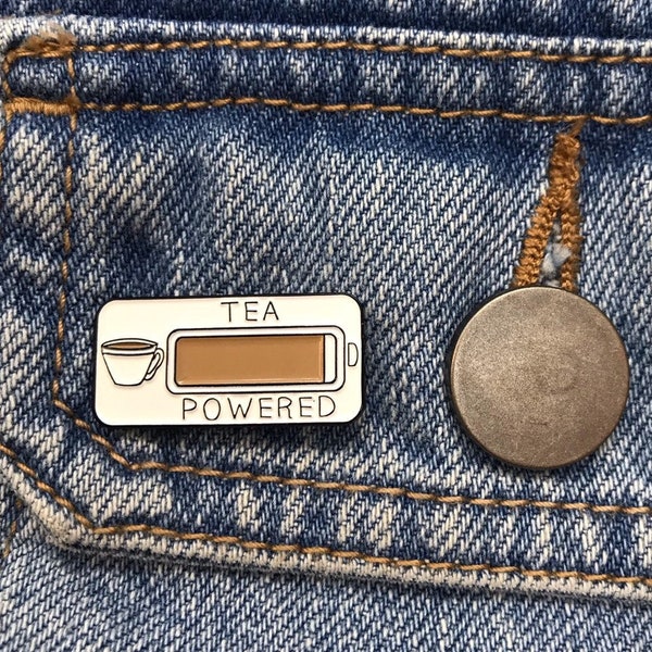 Tea Powered Enamel Pin | Tea Lover Gift | Lapel Pin, Badge |  Gift