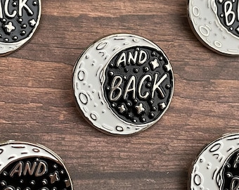 Moon and Back Enamel Pin - Love, Family, Relationship | Gift | Lapel Pin, Badge |  Gift