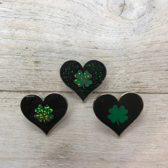 Good Luck Four Leaf Clover Heart Enamel Pin Pin Badge Gift | Etsy