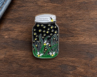 Fireflies in a Jar Enamel Pin