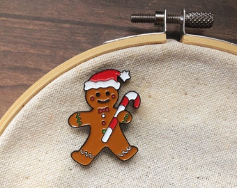 Christmas Gingerbread Man Santa Needle Minder | Stocking Filler Gift | Needle Nanny