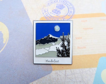 Photograph Enamel Pin | Wanderlust Travel | Mountains | Stocking Filler Gift | Lapel Pin, Badge |Picture Frame