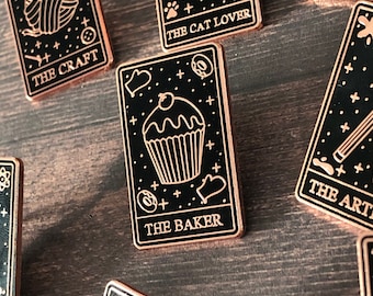 The Baker Tarot Card Enamel Pin | Baking Stocking Filler Gift | Lapel Pin, Badge | Hard Enamel