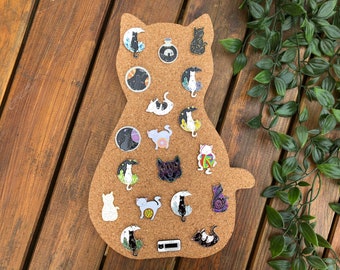 Cat Pin Board | Enamel Pin Display | Cork Board