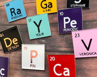 Personalised Periodic Table Element Enamel Pin | Customised  Gift