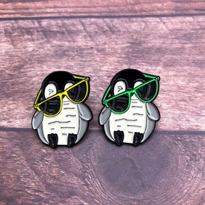 Penguin with Glasses Enamel Pin | Badge  Gift