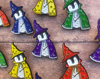 Wizard Penguin, Magic Enamel Pin | Stocking Filler Gift | Lapel Pin, Badge |  Gift