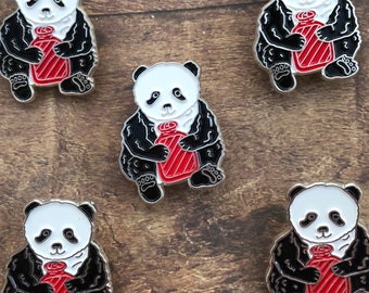 Panda with Hot Water Bottle Enamel Pin | Badge | Gift |