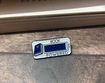 Books Powered Enamel Pin | Lapel Pin, Badge |  Gift