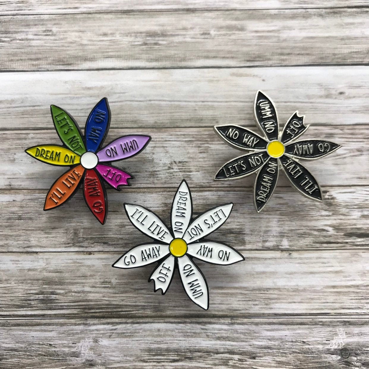 Loves Me Not Daisy Flower Pin Lapel Pin Badge Funny Etsy Loves Me Not Daisy Flower Pin Lapel Pin Badge Funny Etsy