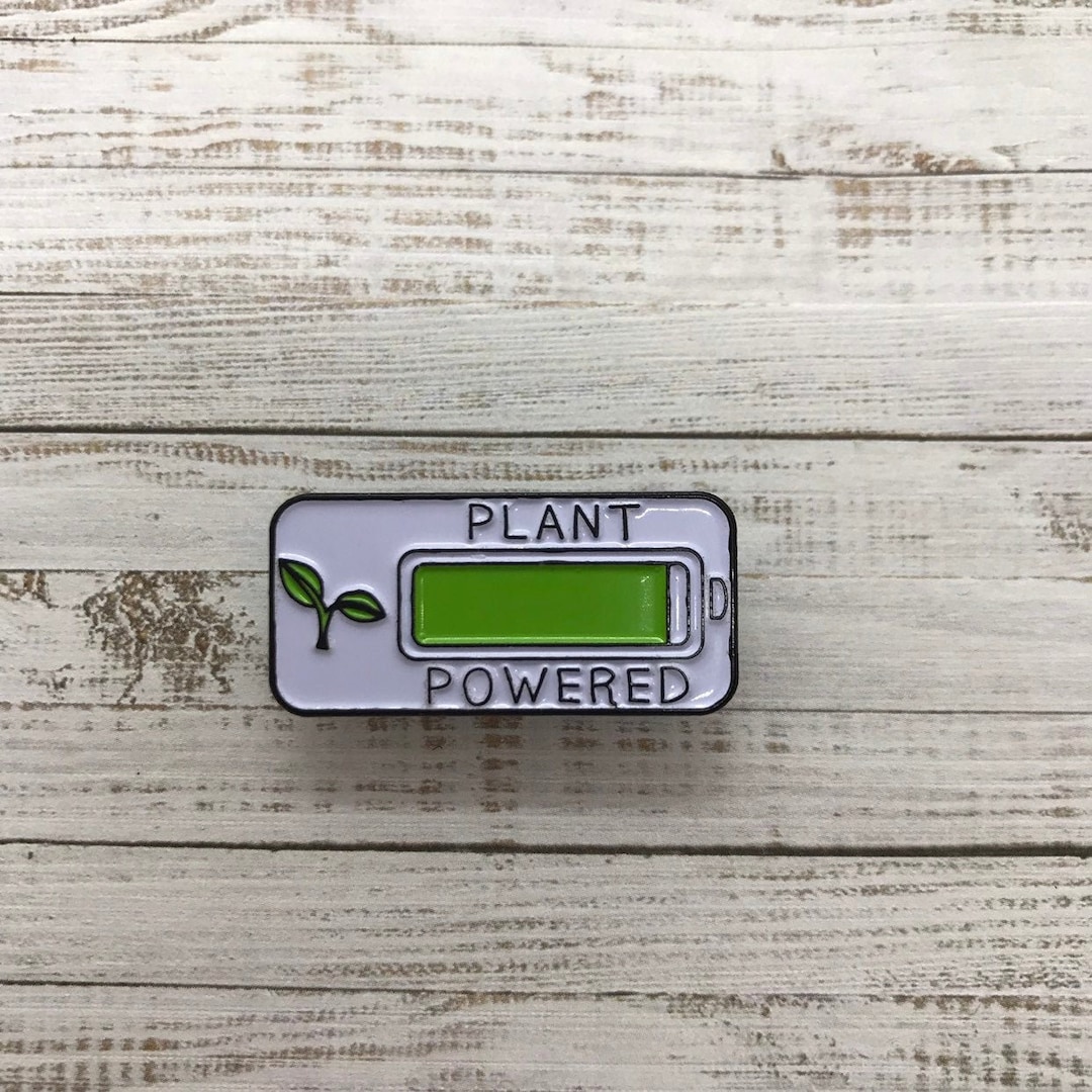 Plant Powered Enamel Pin | Vegan Vegetarian | Plant Based Gift|  Gift | Lapel Pin, Badge |  Gift