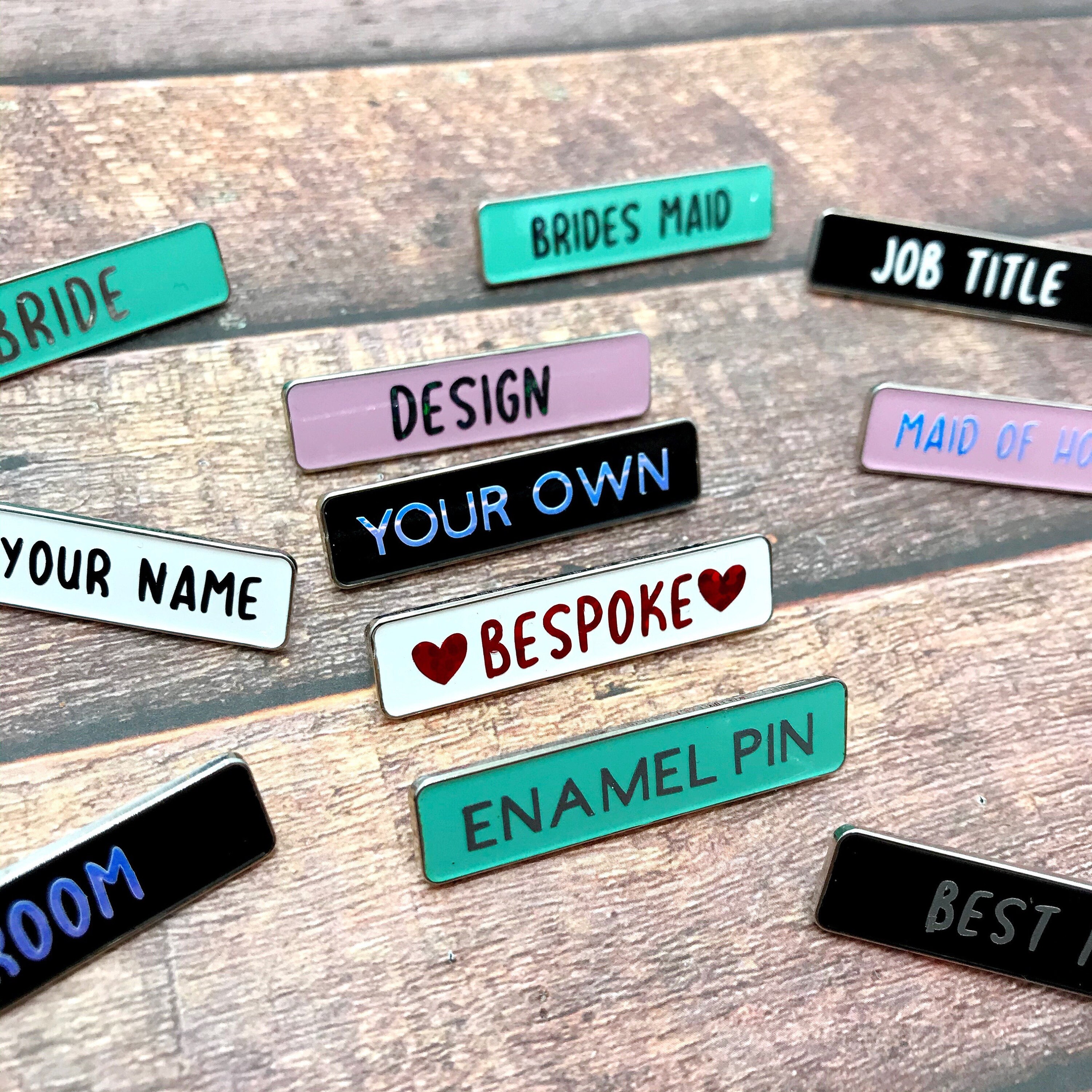 Personalised Design Your Rectangle Enamel Pin Customised Pin Badge