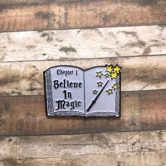 Believe in Magic Spellbook Enamel Pin: Wizard Gift