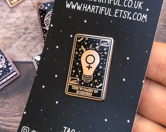 The Women in Business Tarot Card Enamel Pins | Stocking Filler Gift | Lapel Pin, Badge | Hard Enamel