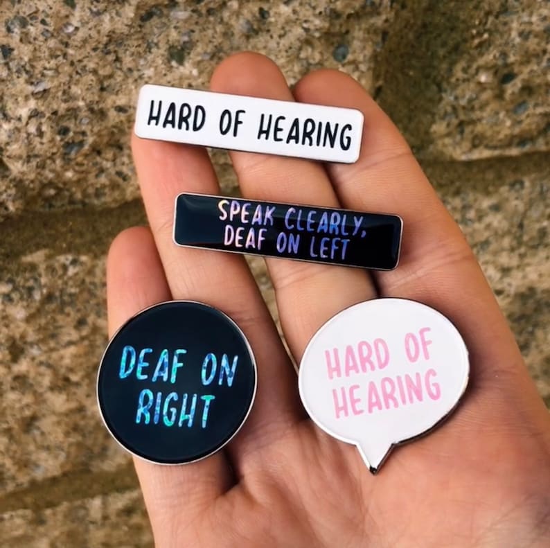 Design Your Own Hard of Hearing Enamel Pin Lip Reader