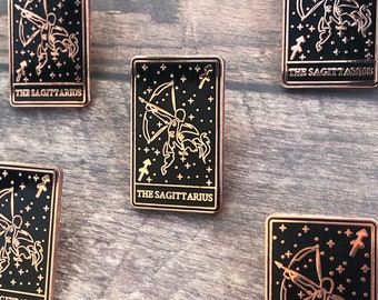 The Sagittarius Enamel Pin | Tarot Horoscope Cards | Stocking Filler Gift | Badge |