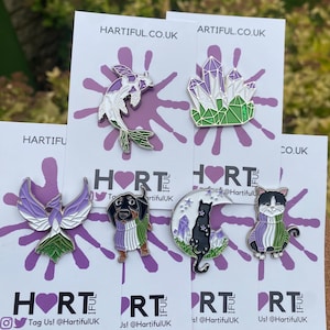Genderqueer Pride Flag Crystal and Cat Glitter Enamel Pin Set or individual | Lapel Pin, Badge | LGBTQ+ | l Pin