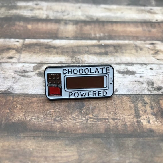 Chocolate Powered Enamel Pin: Chocolate Lover Gift