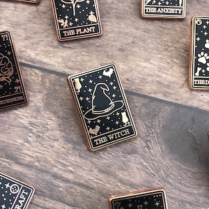 Broche de esmalte para cartas de tarô da bruxa | Presente | Broche de lapela, distintivo | Esmalte duro