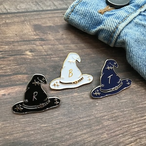 Customisable Witches / Wizards Hat Enamel Pin | Add an Initial!  Gift